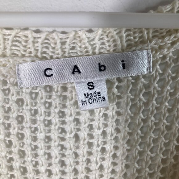 Womens Cabi Open Knit Linen Tank Top Cream S Linen - Picture 6 of 8